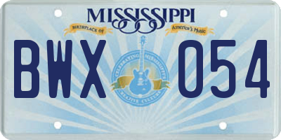 MS license plate BWX054