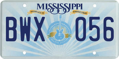 MS license plate BWX056