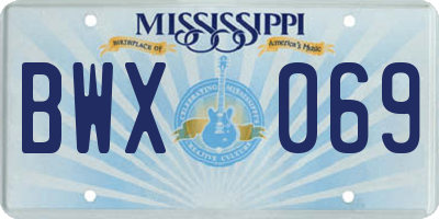MS license plate BWX069