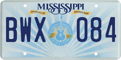 MS license plate BWX084