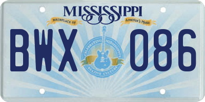 MS license plate BWX086