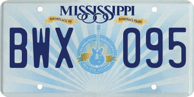 MS license plate BWX095