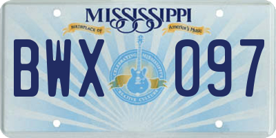 MS license plate BWX097