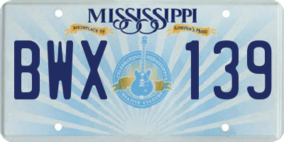 MS license plate BWX139