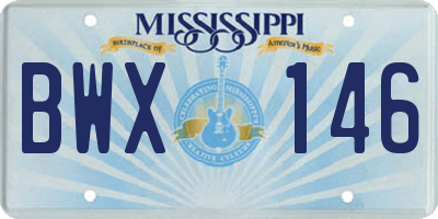MS license plate BWX146