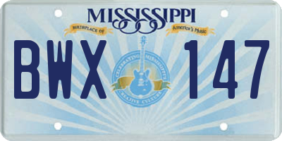 MS license plate BWX147