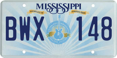 MS license plate BWX148
