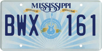 MS license plate BWX161