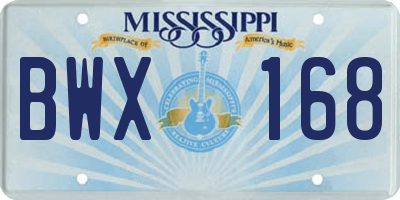 MS license plate BWX168