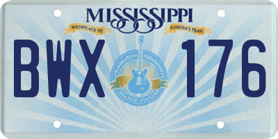 MS license plate BWX176