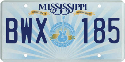 MS license plate BWX185