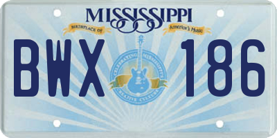 MS license plate BWX186
