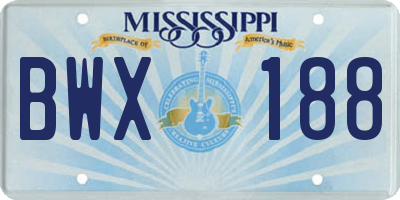MS license plate BWX188