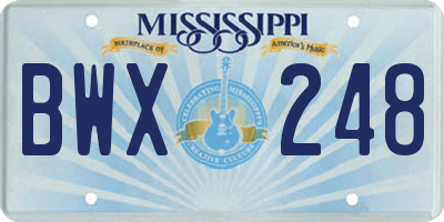 MS license plate BWX248