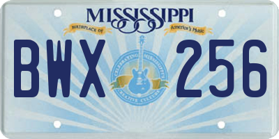 MS license plate BWX256