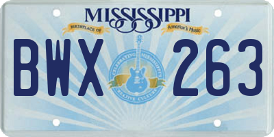 MS license plate BWX263