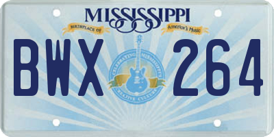 MS license plate BWX264