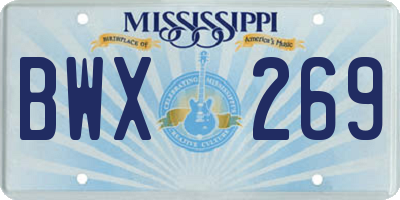 MS license plate BWX269