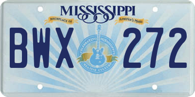 MS license plate BWX272