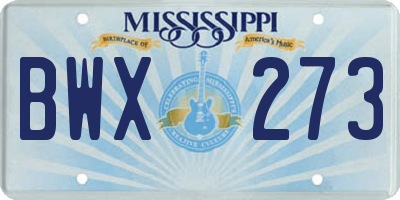 MS license plate BWX273