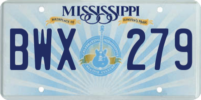 MS license plate BWX279