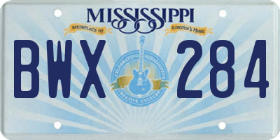 MS license plate BWX284
