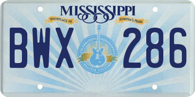 MS license plate BWX286