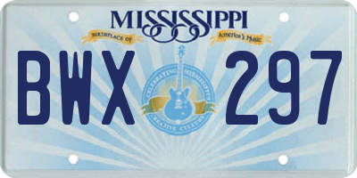 MS license plate BWX297