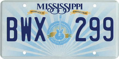 MS license plate BWX299