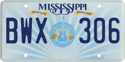 MS license plate BWX306