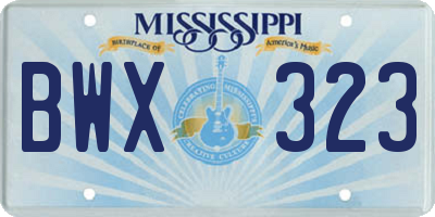MS license plate BWX323
