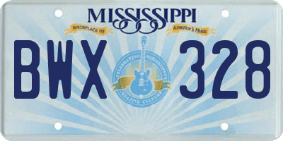 MS license plate BWX328