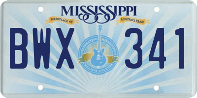 MS license plate BWX341