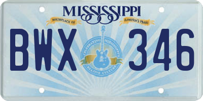 MS license plate BWX346