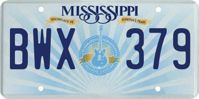 MS license plate BWX379