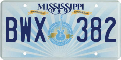 MS license plate BWX382