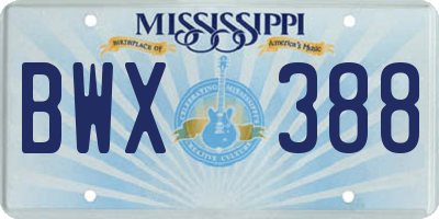 MS license plate BWX388