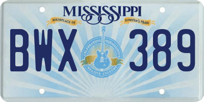 MS license plate BWX389