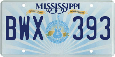 MS license plate BWX393