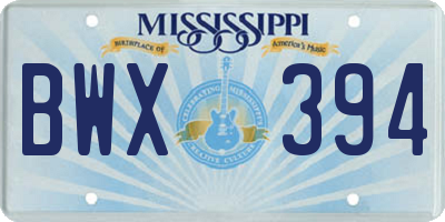 MS license plate BWX394