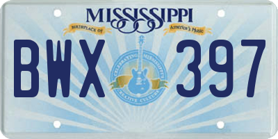 MS license plate BWX397