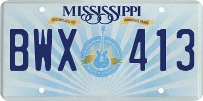MS license plate BWX413