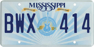 MS license plate BWX414