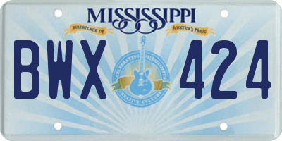 MS license plate BWX424