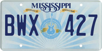 MS license plate BWX427