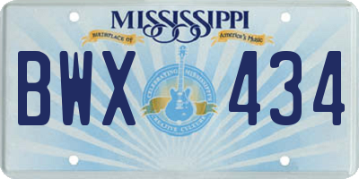 MS license plate BWX434