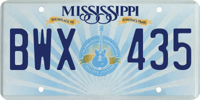 MS license plate BWX435