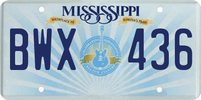MS license plate BWX436
