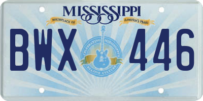 MS license plate BWX446