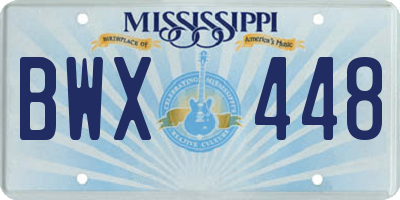 MS license plate BWX448